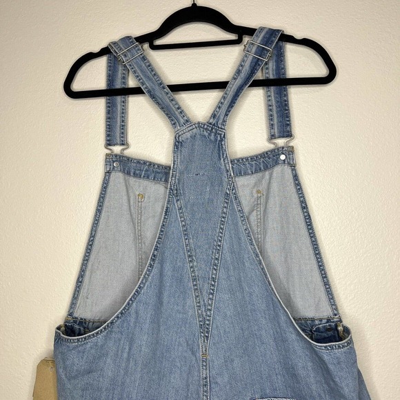 Levi's Vintage Shortalls Relaxed Fit Light Blue Denim Jean Short Overalls XL NWT - Picture 15 of 16